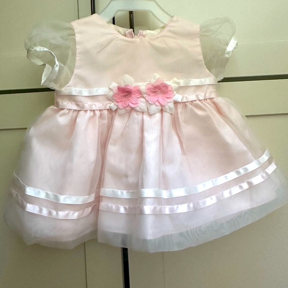 Good Lad Of Philadelphia 3 - 6 M Dress Layered Tulle Lace Trim Flower Applique